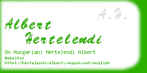 albert hertelendi business card